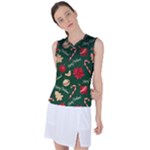 Merry Christmas Women s Sleeveless Sports Top