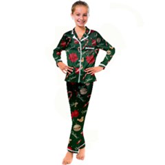 Kids  Satin Long Sleeve Pajamas Set 