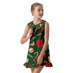 Kids  Pilgrim Collar Ruffle Hem Dress 