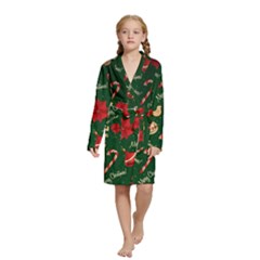 Merry Christmas Kids  Long Sleeve Velvet Lounge Robe from ArtsNow.com