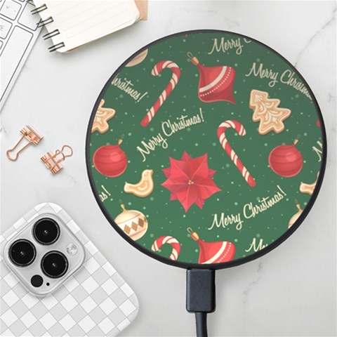 Merry Christmas Wireless Fast Charger(Black) from ArtsNow.com