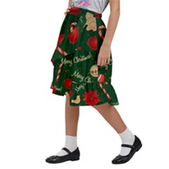 Kids  Ruffle Flared Wrap Midi Skirt 