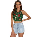 Merry Christmas Backless Halter Cami Shirt