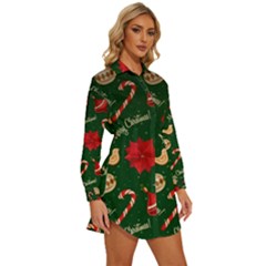 Womens Long Sleeve Shirt Dress 