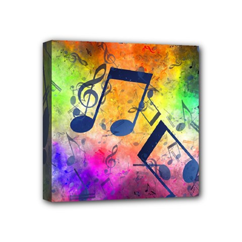 Music Texture, Grunge Music Background Mini Canvas 4  x 4  (Stretched) from ArtsNow.com