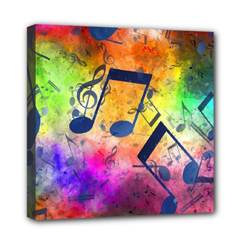 Music Texture, Grunge Music Background Mini Canvas 8  x 8  (Stretched) from ArtsNow.com