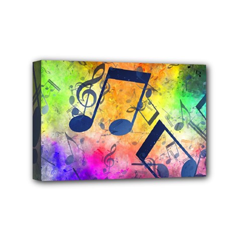 Music Texture, Grunge Music Background Mini Canvas 6  x 4  (Stretched) from ArtsNow.com