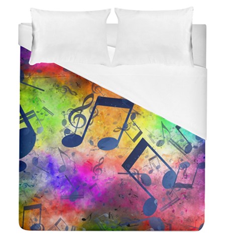 Music Texture, Grunge Music Background Duvet Cover (Queen Size) from ArtsNow.com