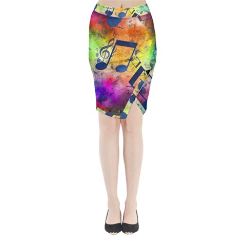 Music Texture, Grunge Music Background Midi Wrap Pencil Skirt from ArtsNow.com