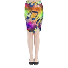 Music Texture, Grunge Music Background Midi Wrap Pencil Skirt from ArtsNow.com