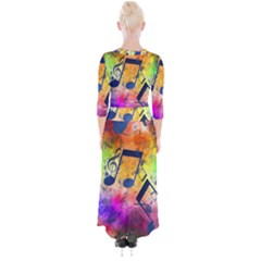 Quarter Sleeve Wrap Maxi Dress 