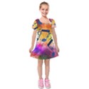 Kids  Short Sleeve Velvet Dress 