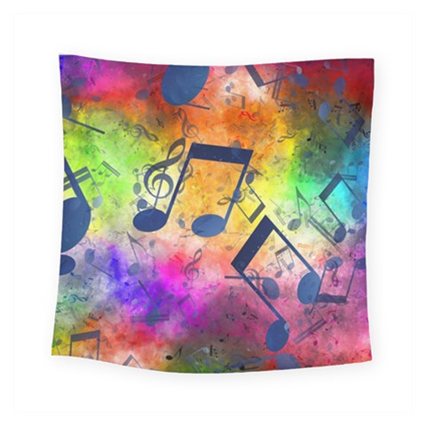 Music Texture, Grunge Music Background Square Tapestry (Small) from ArtsNow.com