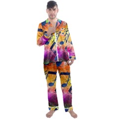 Men s Long Sleeve Satin Pajamas Set 