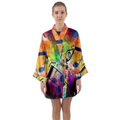 Long Sleeve Satin Kimono 