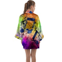 Long Sleeve Satin Kimono 