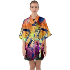 Half Sleeve Satin Kimono  