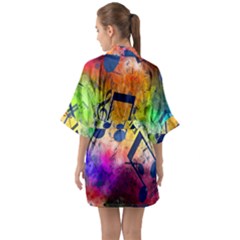 Half Sleeve Satin Kimono  