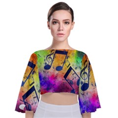 Tie Back Butterfly Sleeve Chiffon Top 