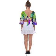 Tie Back Butterfly Sleeve Chiffon Top 