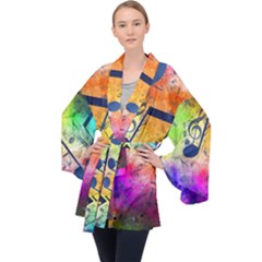 Long Sleeve Velvet Kimono  