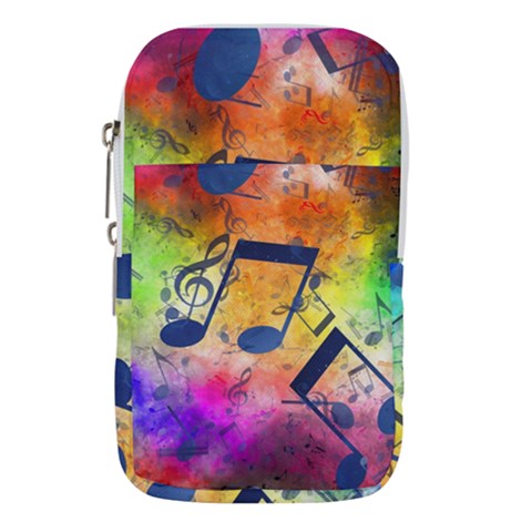 Music Texture, Grunge Music Background Waist Pouch (Large) from ArtsNow.com