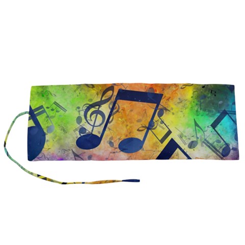 Music Texture, Grunge Music Background Roll Up Canvas Pencil Holder (S) from ArtsNow.com