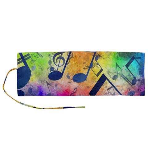 Music Texture, Grunge Music Background Roll Up Canvas Pencil Holder (M) from ArtsNow.com