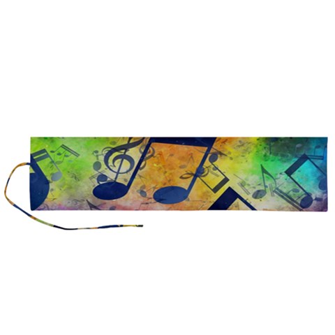 Music Texture, Grunge Music Background Roll Up Canvas Pencil Holder (L) from ArtsNow.com