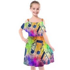 Kids  Cut Out Shoulders Chiffon Dress 