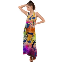 V-Neck Chiffon Maxi Dress 