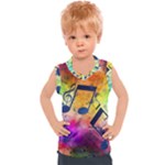 Music Texture, Grunge Music Background Kids  Sport Tank Top