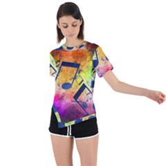 Asymmetrical Short Sleeve Sports T-Shirt 