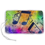 Music Texture, Grunge Music Background Pen Storage Case (M)