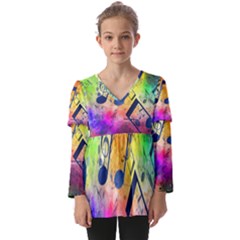 Kids  V Neck Casual Top 