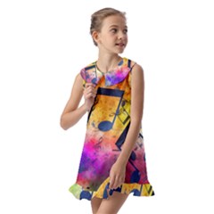 Kids  Pilgrim Collar Ruffle Hem Dress 