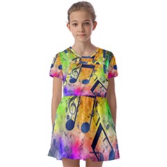 Kids  Short Sleeve Pinafore Style Dress 