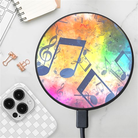 Music Texture, Grunge Music Background Wireless Fast Charger(Black) from ArtsNow.com