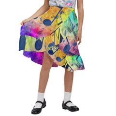 Kids  Ruffle Flared Wrap Midi Skirt 