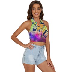 Backless Halter Cami Shirt 