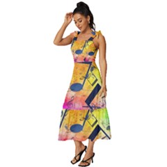 Tie-Strap Tiered Midi Chiffon Dress 