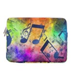 Music Texture, Grunge Music Background 14  Vertical Laptop Sleeve Case With Pocket