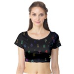 Numbers, Math, Keyboard Short Sleeve Crop Top