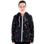 Numbers, Math, Keyboard Women s Zipper Hoodie