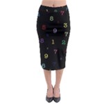 Numbers, Math, Keyboard Midi Pencil Skirt