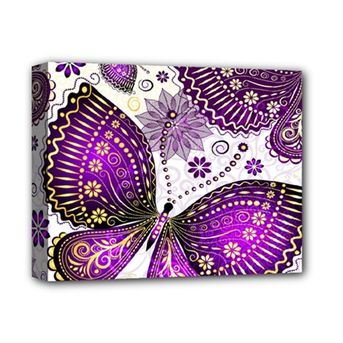 Purple Butterflies, Abstract, Floral, Flowers Deluxe Canvas 14  x 11  (Stretched) from ArtsNow.com