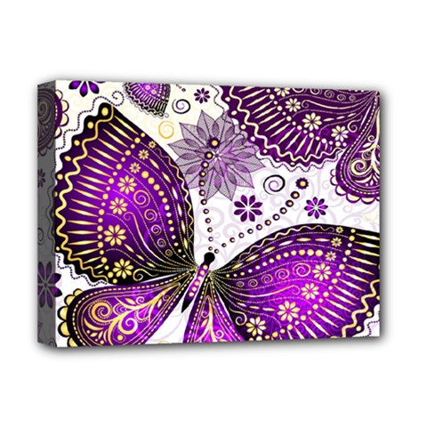 Purple Butterflies, Abstract, Floral, Flowers Deluxe Canvas 16  x 12  (Stretched)  from ArtsNow.com