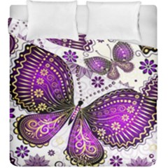 Purple Butterflies, Abstract, Floral, Flowers Duvet Cover Double Side (King Size) from ArtsNow.com