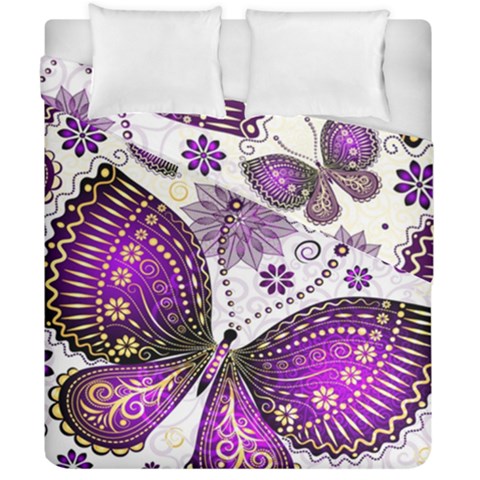 Purple Butterflies, Abstract, Floral, Flowers Duvet Cover Double Side (California King Size) from ArtsNow.com