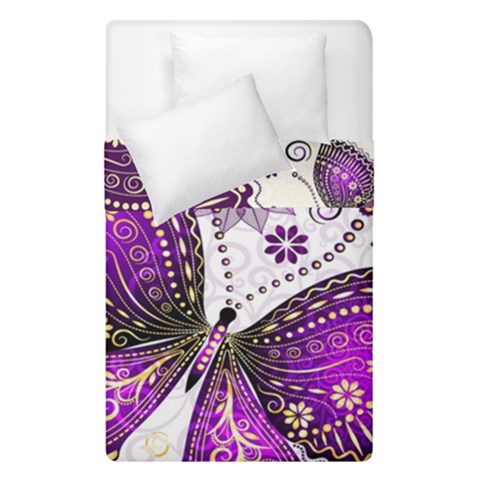 Purple Butterflies, Abstract, Floral, Flowers Duvet Cover Double Side (Single Size) from ArtsNow.com